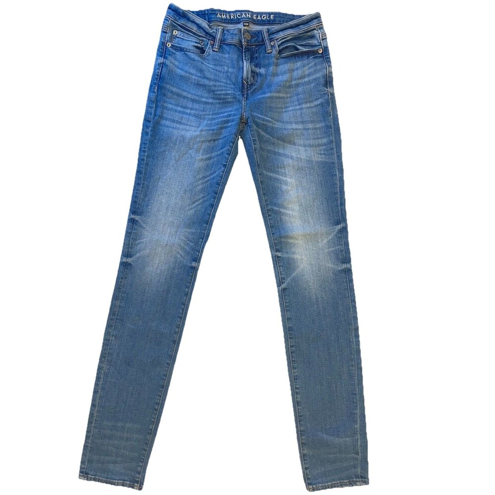 American Eagle Skinny Jeans Men’s 30x36 Flex Blue Medium Wash Zipper Fly